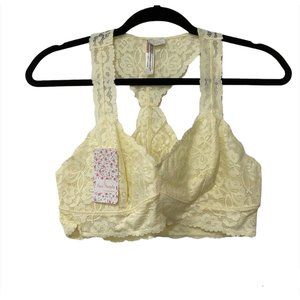Free People Galloon Racerback Bralette Yellow L
